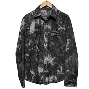 TheLees Button Down Gray Tie Dyes Long Sleeve Collared Shirt Mens Size Large